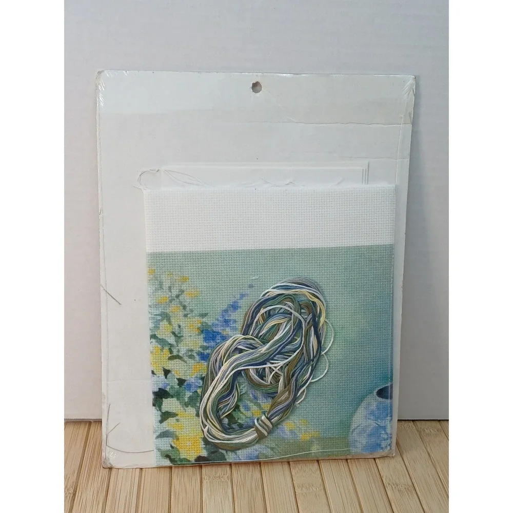 Candamar Designs Blue Delphiniums Embellished Cross Stitch Kit 51551 Joy Waldman